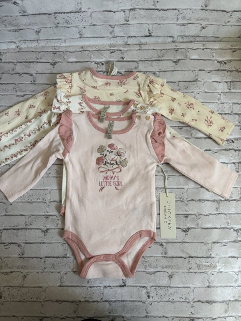 Chickpea 3pk Girls One Piece Pink Size 6-9mo NWT